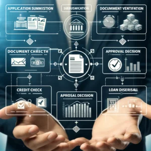 How long does it take to get approved for a bootcamp loan? A professional infographic-style flowchart illustrating the loan approval process, including application, review, and disbursement timelines.